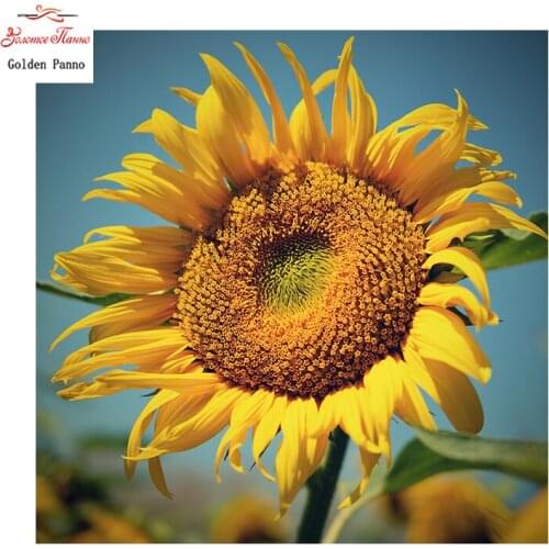 Golden Panno,3d plant cross stitch,14CT 11CT DMC hand made cross stitch kits,sunflower Needlework embroidery Cross Stitch 0123