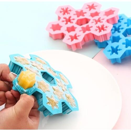 12 Grids Christmas Snowflakes Shape Silicone Ice Cube Tray Molds DIY Chocolate Candy Making Mold Fondant Cake Baking Tools