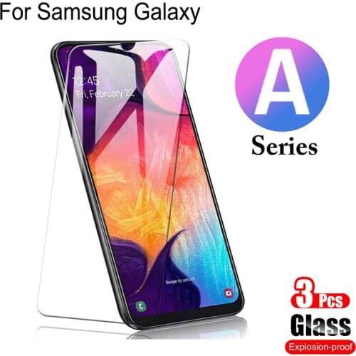 3 Pcs Protector Glass for Samsung A70 A50S A30S A20e A20S A10 M30s 9H Tempered Glass Protective Screen Full Cover Film