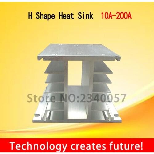 H shape 150*100*80mm Aluminum SSR Heat Sink for 10A-200A three phase solid state relay 80A/100A/120A/150A/200A radiator