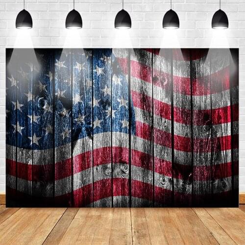 American Flag Celebrate Victory Photography Backdrop Happy Independence Day Photo Background Wooden Floor Backdrops