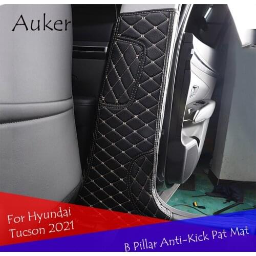 Car Styling B Pillar Anti-Kick Pat Mat Cover Stickers Interior Decoration For Hyundai Tucson 2021 Accessories