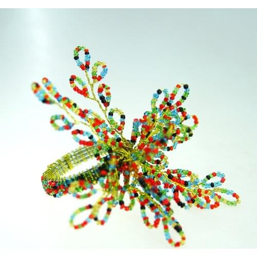 Qn17091308 flower napkin rings beaded wedding wholesale, napkin holder