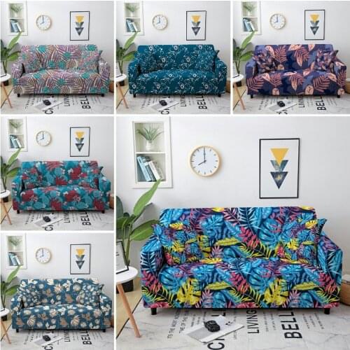 Colorful Leaves Sofa Cover Elastic Spandex Couch Cover Stretch Sofa Protector for Living Room Anti-dust Sofa Silpcover