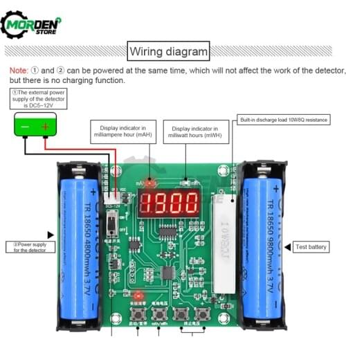 XH-M240 18650 Lithium Battery Capacity Tester MaH MwH Digital Discharge Electronic Load Battery Monitor Dropship