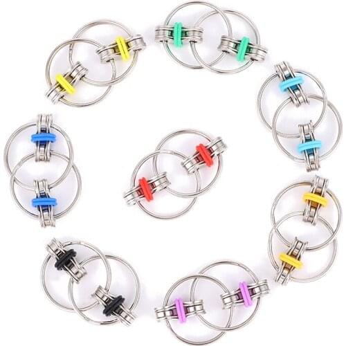 Decompression Bike Chain Fidget Finger Spinner Sensory Toy Metal Puzzle Keychain Give Children Best Enlightenment Toy Gift