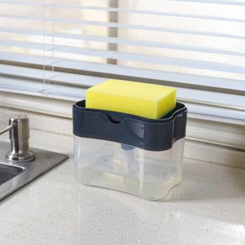 Soap Dispenser Pump With Sponge Manual Press Cleaning Liquid Dispenser Container Manual Press Soap Organizer Kitchen Tool