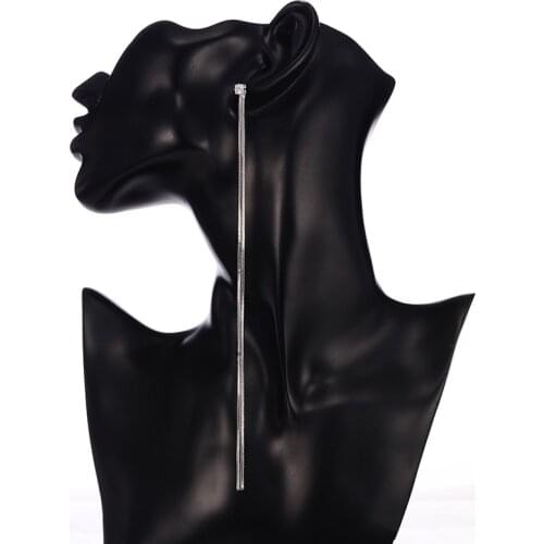 Long Tassel Zircon Drop Earrings For Women Retro New Alloy Chain Hanging Earring Fashion Ear Jewelry pendientes mujer