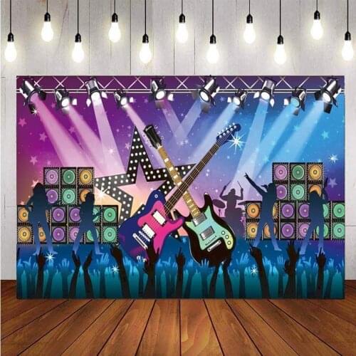 Hip Hop 80s 90s Disco Backdrop Guitar Music Dance Show Time Adult Party Photography Background For Photo Studio Prop
