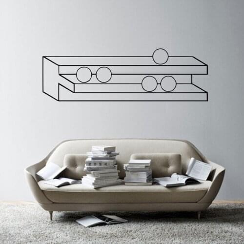 Optical illusion, study frame and spherical vinyl wall applique geometric minimalist art living room bedroom wall decoration