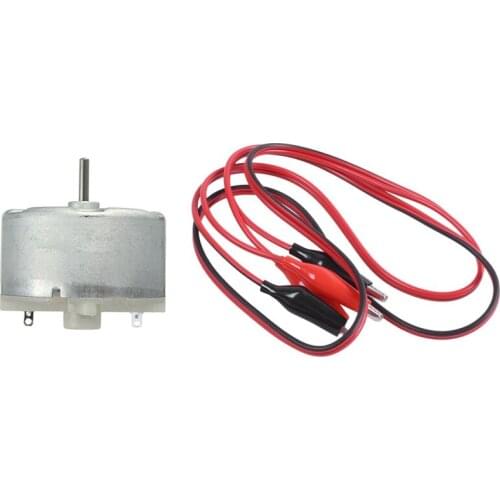 1 Pair 92 cm Alligator Clip Cable & 1 Pcs Electric Mini VDC DVD Motor 6V-4000RPM 32X16mm DC 3V-12V