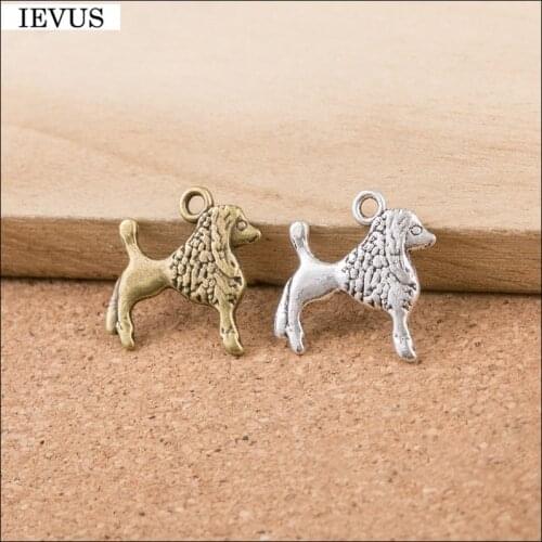 Hot selling 20 Pieces/Lot 31mm*13mm animal charm antique bronze or silver plated diy dog charm for jewelry making