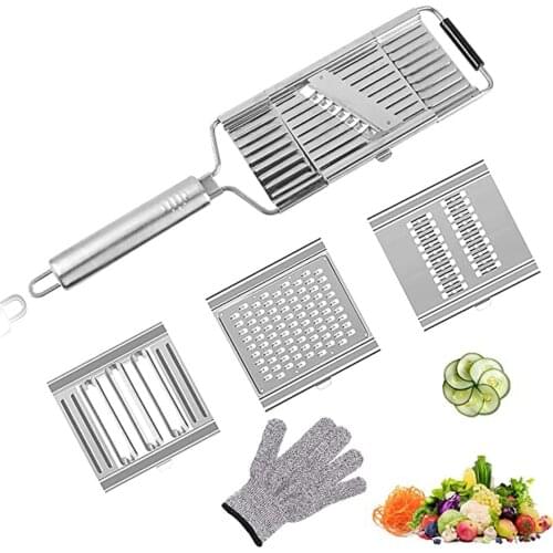 BalleenShiny Multipurpose Stainless Steel Grater Adjustable Handheld Vegetable Slice Grater Kitchen Vegetable And Fruit Tool