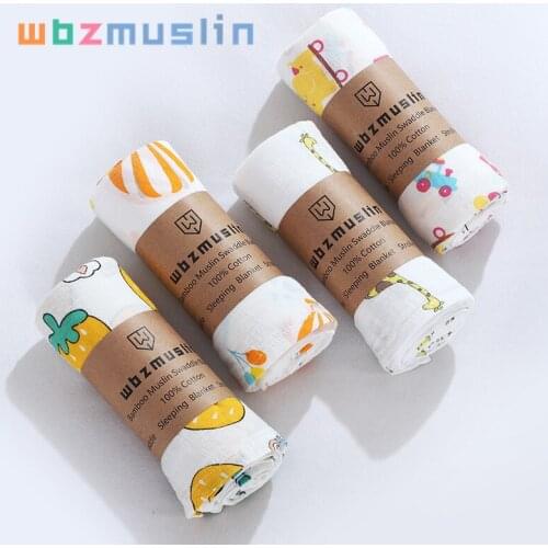 Muslin Cotton Gauze Wrapper Swaddle Towel Summer Blanket Thin Section for Newborn Baby Bath Towel Wrap Without Fluorescent Agent