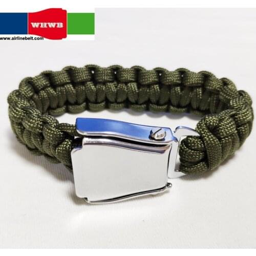 Airline Airplane Seat Belt Buckle Outdoor Brave Survival Bracelet Mens Umbrella Rope Bracelets Pulseira Masculina Nylon Bangle