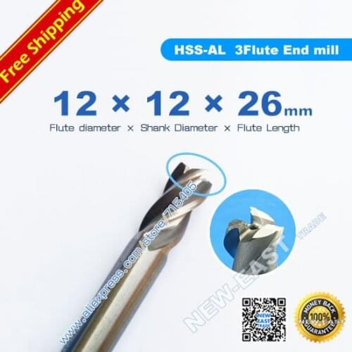 New 5pcs 3flute HSS-AL 12mm endmill milling cutter machine tool CNC lathe tool 3F*12*12*26*83mm 12x12x26x83mm