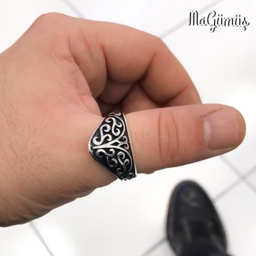 New Simple Embroidered Thumb Ring In Traditional Archer Ring Silver mens ring