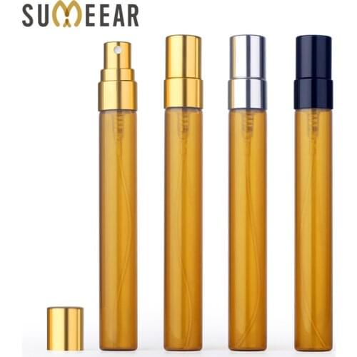 100Pieces/Lot 10ml Perfume Bottle Empty Spray Bottle Amber Atomizer perfume Cosmetic Container Travel