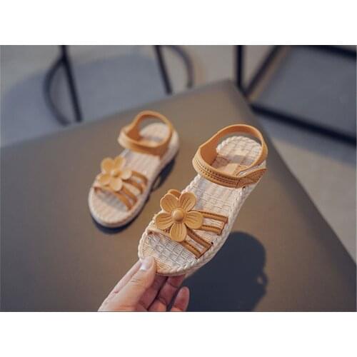 Girls Sandals 2021 Summer New Childrens Fashion Soft-soled Princess Shoes Little Girls Baby Shoes All-match Western Style