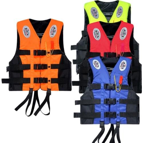 Universal Outdoor Swimming Boating Skiing Driving Vest Survival Suit Polyester Life Jacket for Adult Children with Pipe S -XXXL