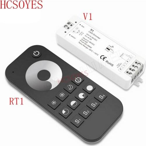 V1+RT1 DC5V-36V Wireless 2.4G RF Wireless Touch LED Dimmer Controller for For 5050 3528 Single color Led Strip Light