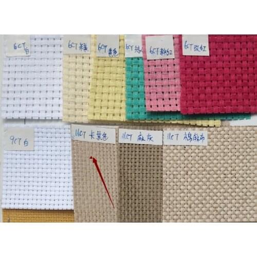 Top Quality color 11ct 14ct Fabric embroidery cross stitch aida canvas fabric navy blue pink color