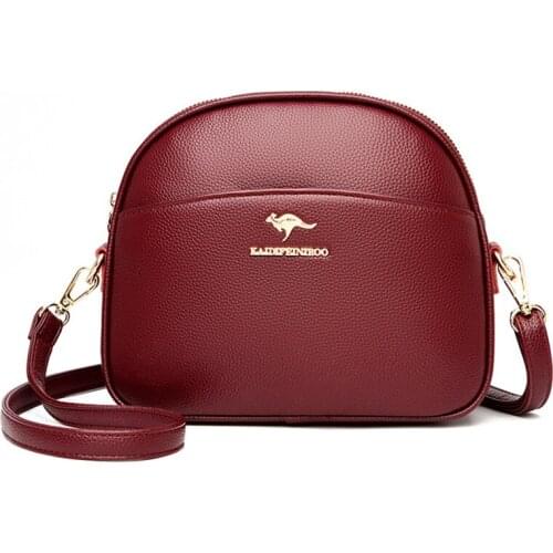 Women Leather Messenger Bags Vintage Luxury Handbags Women Bags Designer Crossbody Sac A Main Solid Color Shoulder Bag Female