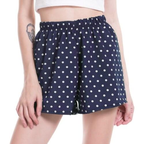 2020 New Dot Prints Shorts For Women Summer Loose Casual Comfortable Short Elastic Waist Wide Leg Shorts