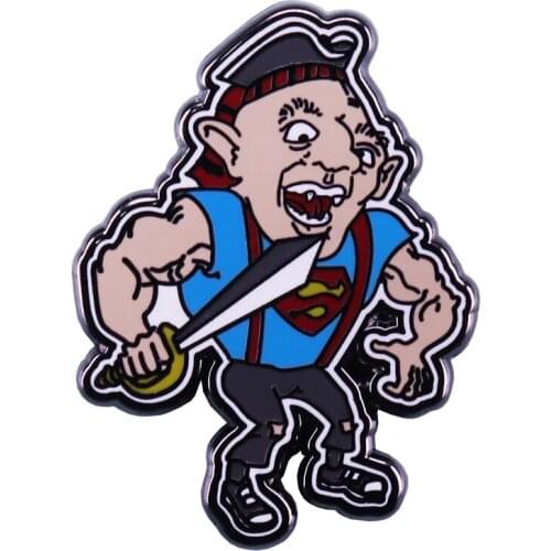 Retro 80s Movie Super Sloth Pin Badge Goonies never say die! Let it be the next star of your jacket lapel
