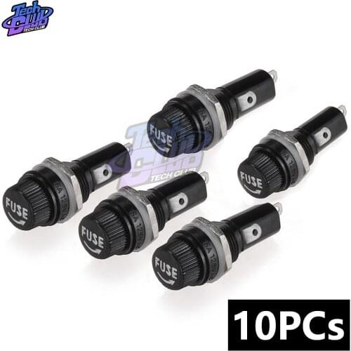10PCs Durable 250V 10A Panel Mount Screw Cap Fuse Holder Case 5x20mm for Glass Tube Fuse