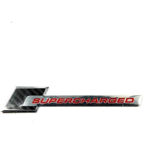 100pcs/lot Carbon Fiber Metal Thin Aluminum Supercharged Badge Emblem