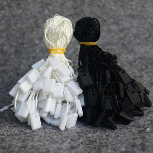 1000pcs/Pack High Quality Black White Clothing Hang Tag String Hang Tag String Cord For Garment Stringing Price Hangtag Seal Tag