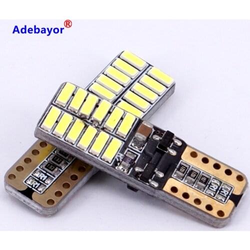 100XCanbus T10 W5W 194 501 Car LED Interior Instrument Lights Bulb for Car Diode Auto Width Lamps Vehicle White no error