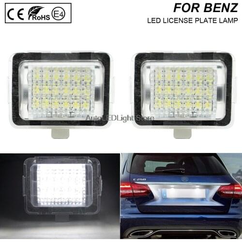 2Pcs LED License Plate Light Number Plate Lamp For Mercedes Benz C-Class W204 S204 E-Class W212 S212 W207(C207)A207 S-Class W221