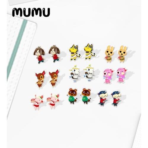 2020 New Animal Crossing Character Stud Earring Funny Acrylic Earrings Epoxy Resin Jewelry Gift Girl