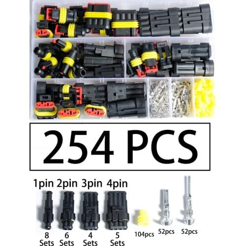 254pcs/lot Car Waterproof Connector Boxed HID Xenon Lamp Harness Plug Connector Wire