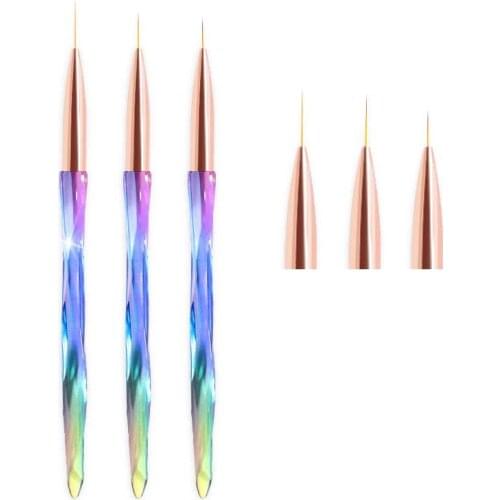 3pcs-4pcs/set New Fashion Sequin Rod Pull Pen Nail Pen Crystal Thin Drawing Pen Nail Art Accessories Tool UV Gel Pen