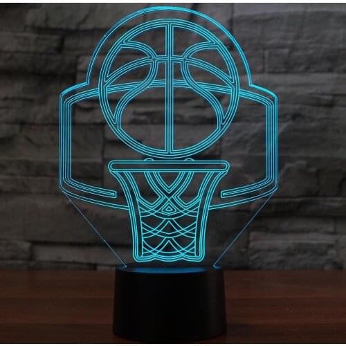 USB 7 Color Changing Basketball Basket Model LED 3D Night Light Table Desk Lamp Home Decor Creative Night lamp