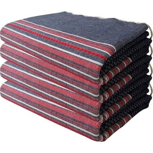 Wellstil 100 Cotton 4 PCs Peştamal Beach Towel Set Helen Blue