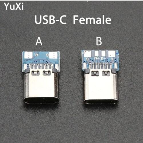 5pcs USB-C 3.1 Type C Connector Port 14 Pin USB C jack Socket PCB 180 Vertical Shield USB-C Power charging female socket