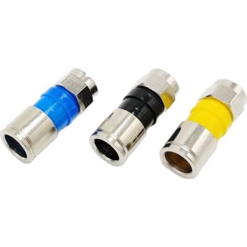 75-5 F type Compression Connectors for signal amplifier CATV RG6 RG59 Coaxial cable F type connector 10Pcs