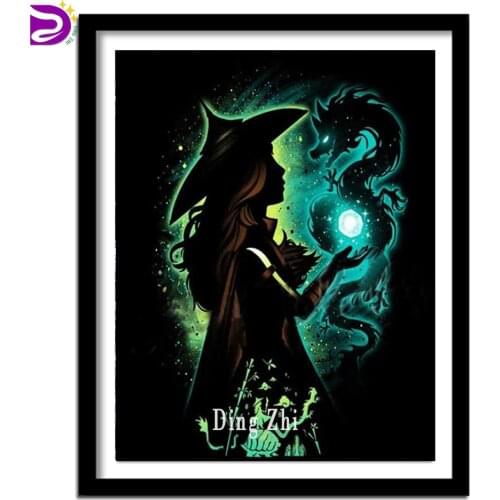 5D DIY Diamond Painting Sailor Girl 3D Diamond Embroidery Sale Square Round Drill Mosaic Fantasy Princess Dragon Diamond Picture