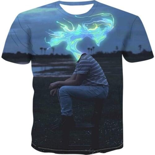 Astronaut/Landscape/Creative Design 3D Printing T-shirt Mens and Womens Multi-purpose Casual Colorful T-shirt 2021 Trend