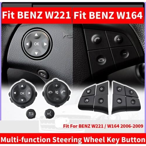 2PCS LHD RHD Car Multi-function Steering Wheel Button For W164 ML GL Left + R Phone Key Control For Benz W221 S-CLASS S280 S300