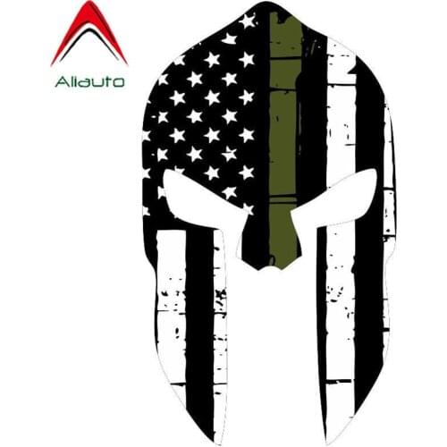 Aliauto Personality Car Stickers Spartan Helmet Olive Drab Accessories Vinyl Decals for Kia Rio Opel Astra Hyundai ,15cm*9cm