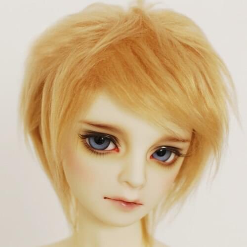 BJD Plush Wig Short Golden For 1/4 1/3 17" 24" Tall MSD SD DK DZ AOD DD Doll FREE SHIPPING