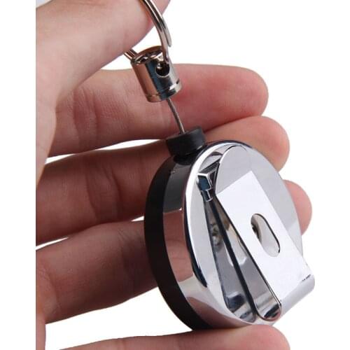 Portable Mini Key Buckle Metal Body Steel String Safety Key Holder Keyring Retractable Rope Keychain Anti-Lost Key chain Gift VL