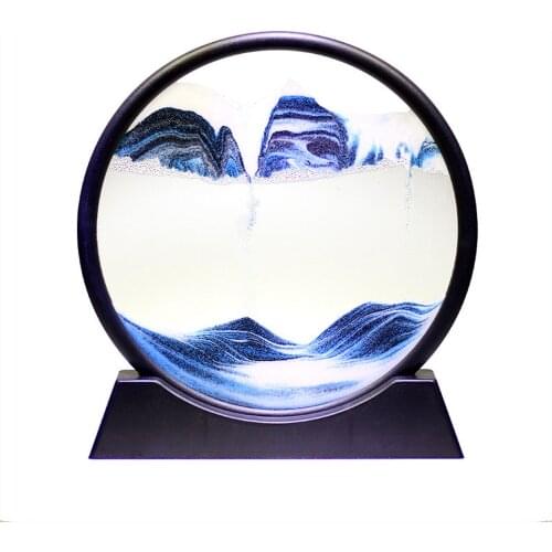 Home Decorations Glass Quicksand Creative Flow Landscape Painting Birthday Gifts Office Living Room 3D Hourglass Decoration