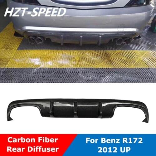 AMG Style Carbon Fiber Back Bumper Lip Chin Diffuser For BENZ SLK Series R172 Coupe Car Body Kit Tuning 2012 Up