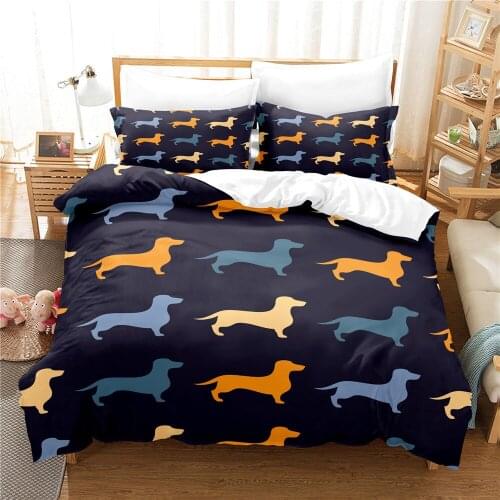 Double Bed Linen Duvet Cover Set Bedding 200x200 Quilt Cover Red Black White Comforter Bedding Sets Pet/animal Dog Bedclothes